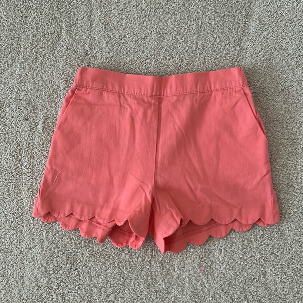 Crewcuts coral scalloped shorts size 12 new with tags
